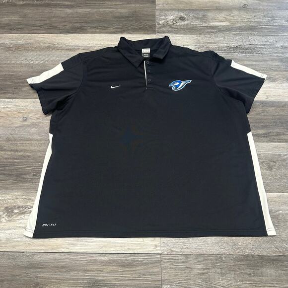 Nike Dri Fit MLB Toronto Blue Jays Black Mens 3XL Swoosh Performance Polo Shirt - Picture 1 of 10